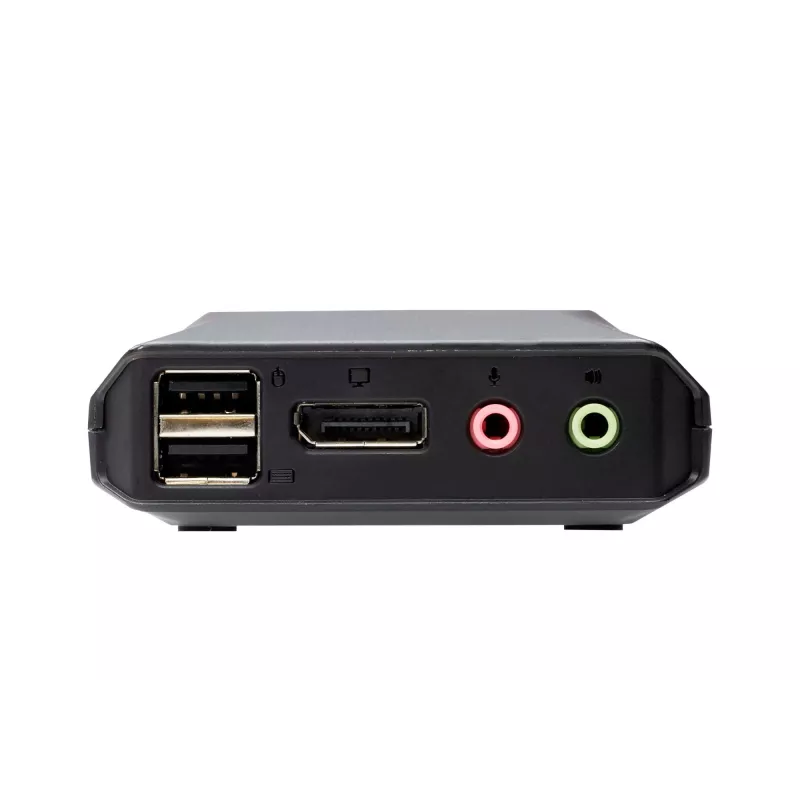 Comutador KVM híbrido ATEN 2 portas USB-C DisplayPort, 4096 x 2160 píxeis, 4K Ultra HD, 0,74 W, Preto