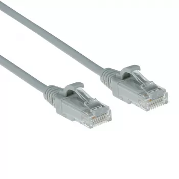 Cabo de rede patch slimline para centro de dados ACT Cinzento 2 metros LSZH U/UTP CAT6 sem patilhas com fichas RJ45