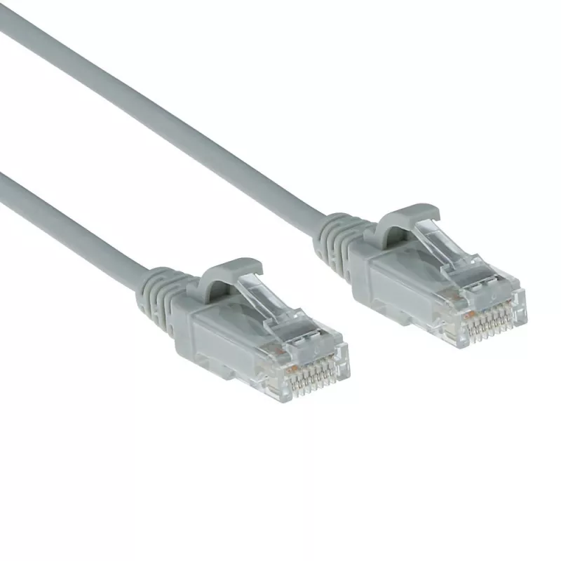 ACT Cinzento 0,25 metros LSZH U/UTP CAT6 Cabo de ligação Slimline para centro de dados sem patilhas com fichas RJ45
