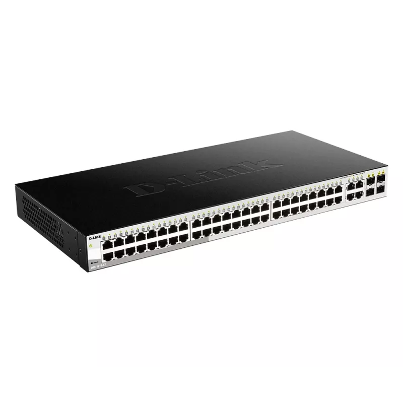 Comutador gerido inteligente D-Link 52 portas Gigabit incluindo 4 portas combo 100/1000Mbps
