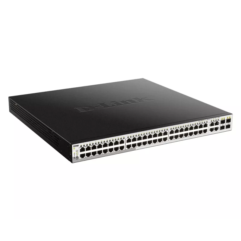 Comutador gerido inteligente D-Link 52 portas PoE Gigabit incluindo 4 portas combo 100/1000Mbps