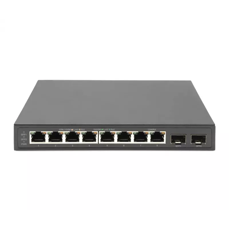 Switch não gerido Digitus 8 portas Gigabit + 2 Gigabit SFP