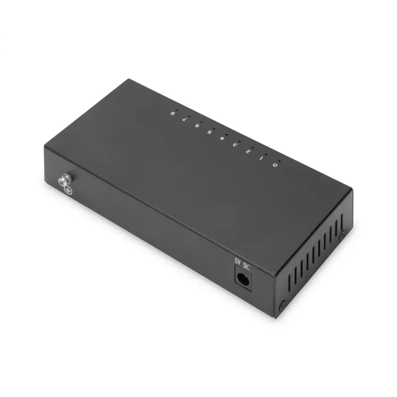 Switch não gerido Digitus 8 portas 10/100 Mbps Fast Ethernet caixa metálica
