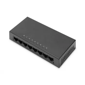 Switch não gerido Digitus 8 portas 10/100 Mbps Fast Ethernet caixa metálica