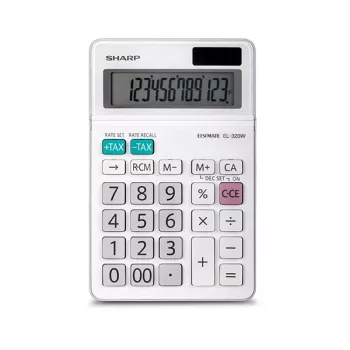 Calculadora básica Sharp EL320WB de secretária 12 dígitos branca