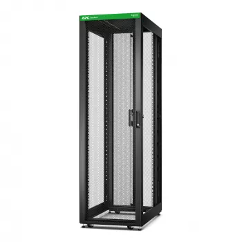 APC Easy Rack, 42U, preto, com teto, rodas, pés, 4 cantoneiras de montagem e placa de base, sem painéis laterais, 1991H x 600B x 1000T mm