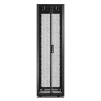 APC Easy Rack, 42U, preto, com teto, rodas, pés, 4 cantoneiras de montagem e placa de base, sem painéis laterais, 1991H x 600B x 1000T mm