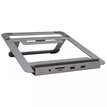 Suporte para portátil EXSYS EX-1223HM prateado USB 3.2 Gen 1 100W