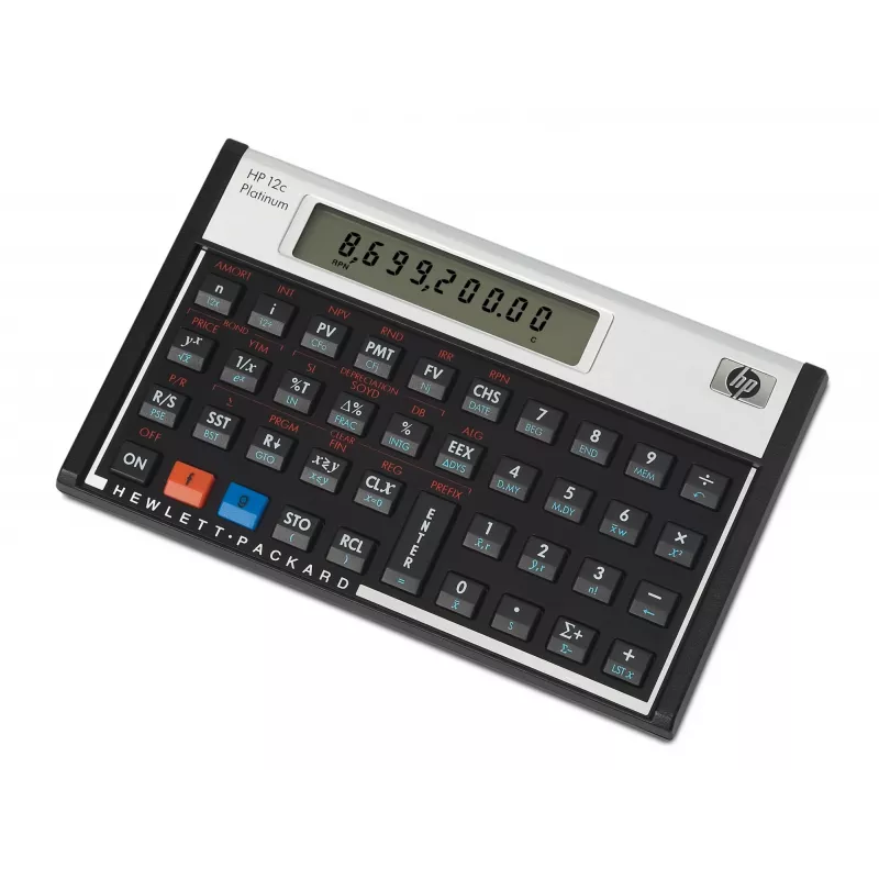 Calculadora de secretária HP 12c financeira alumínio, preto