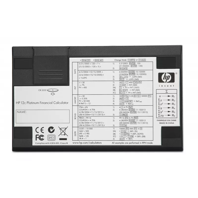Calculadora de secretária HP 12c financeira alumínio, preto