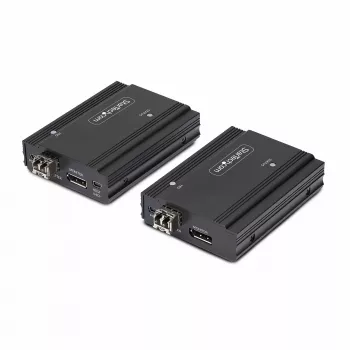 Extensor KVM DisplayPort StarTech.com sobre fibra ótica, 4K 60Hz, kit extensor de consola, até 300 m (multimodo) com módulos SFP+ pré-instalados, 3x USB HID