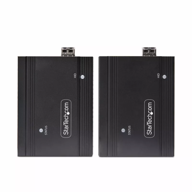 Extensor KVM DisplayPort StarTech.com sobre fibra ótica, 4K 60Hz, kit extensor de consola, até 300 m (multimodo) com módulos SFP+ pré-instalados, 3x USB HID