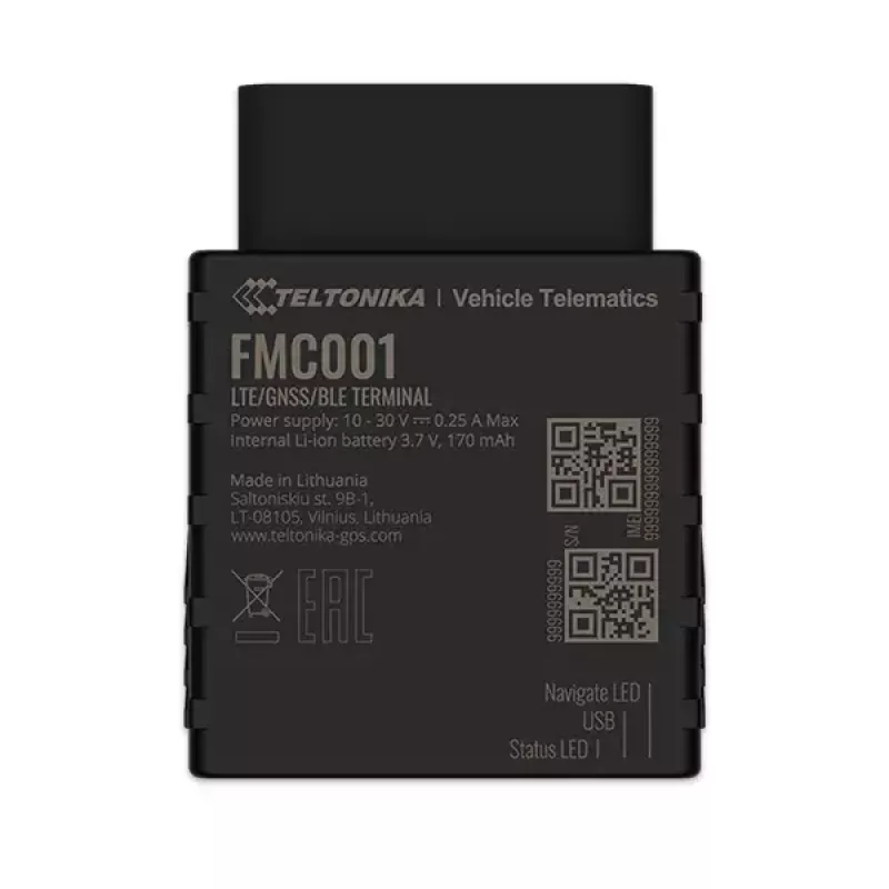 Rastreador GPS Teltonika FMC001 automóvel preto 53g