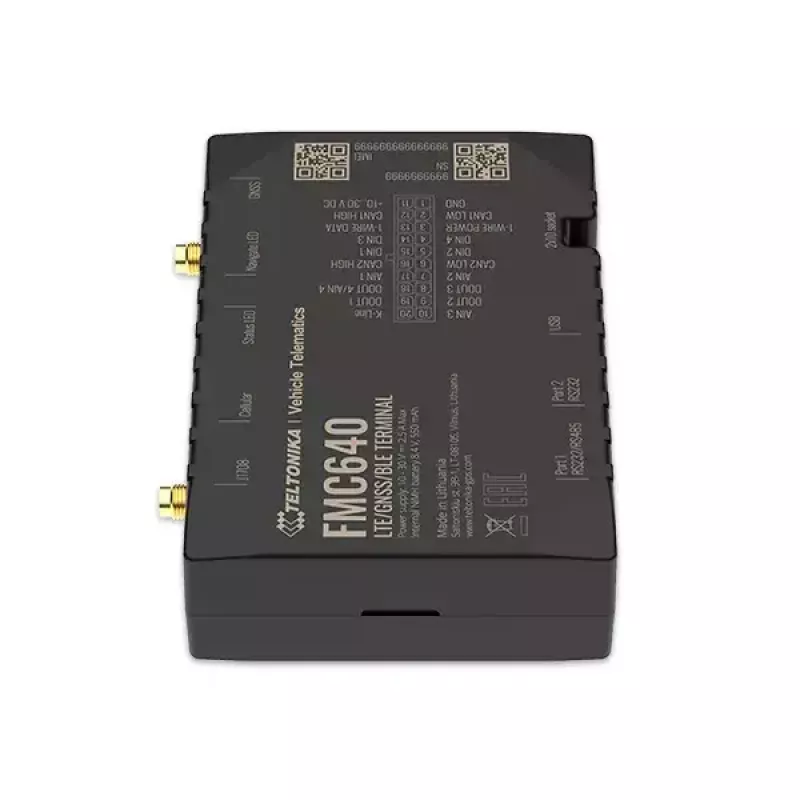 Rastreador GPS Teltonika FMC640 automóvel preto