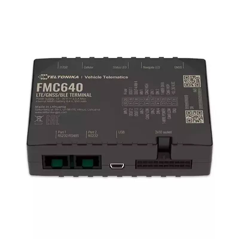 Rastreador GPS Teltonika FMC640 automóvel preto