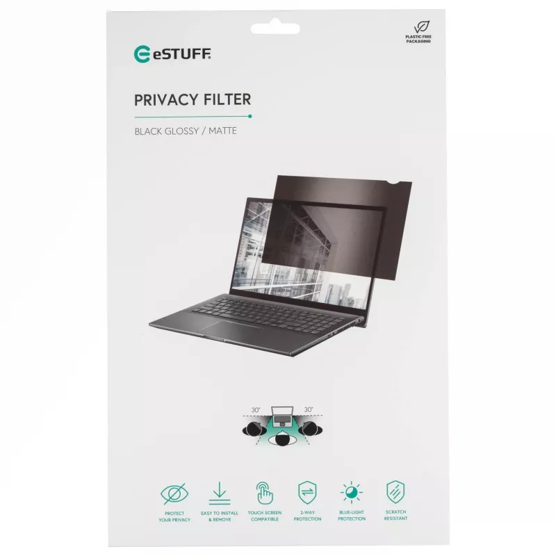 eSTUFF GLBB14302189 película de privacidade para ecrãs 35,6 cm (14 polegadas) portátil película de privacidade sem moldura