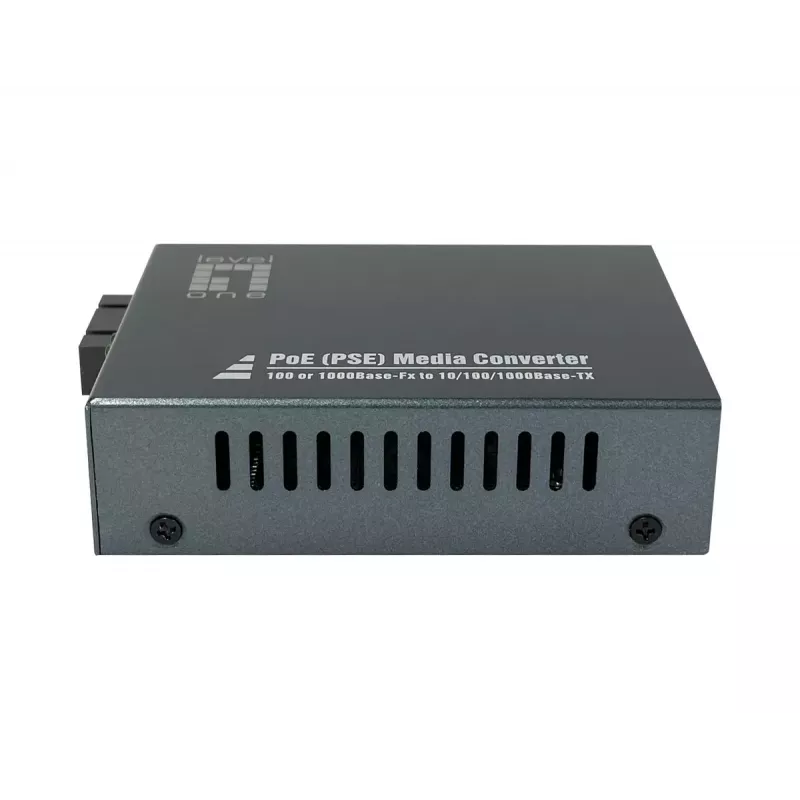 Conversor de media LevelOne RJ45 para SC Gigabit, PoE PSE, fibra monomodo, 20 km