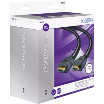 Cabo HDMI Schwaiger HDM150 013 15m Type-A preto dourado