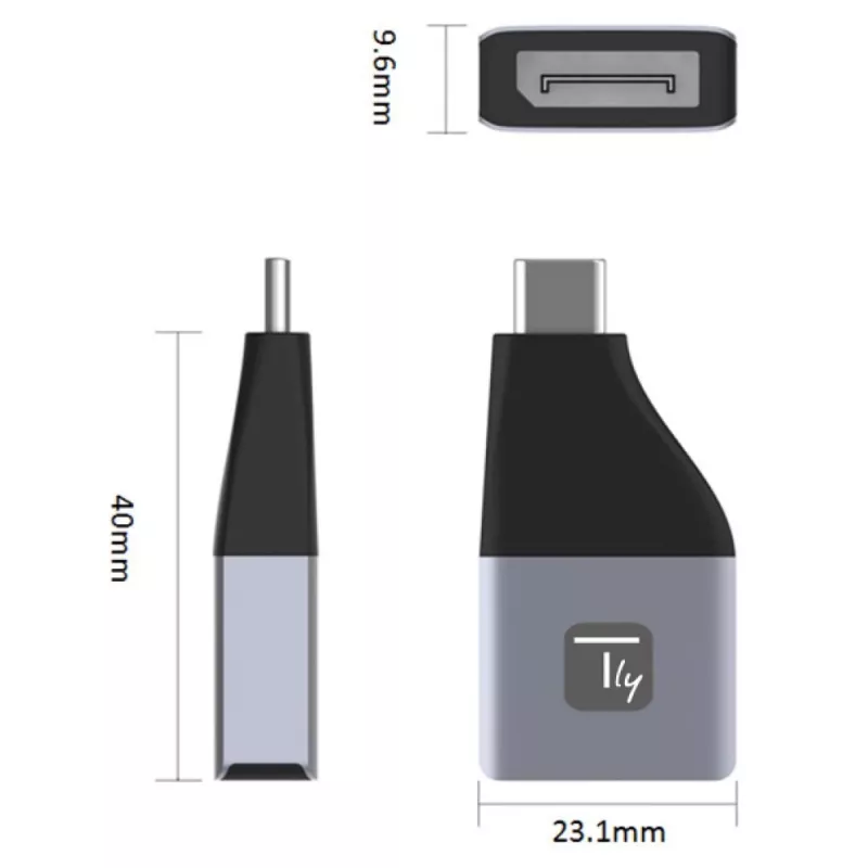Adaptador gráfico USB Techly IADAP USBC-DP4K 3840 x 2160 píxeis preto, prateado