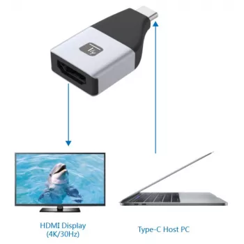 Adaptador gráfico USB Techly IADAP USBC-HDMI4K 4096 x 2160 píxeis preto, prateado