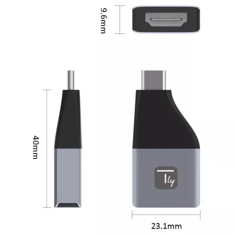 Adaptador gráfico USB Techly IADAP USBC-HDMI4K 4096 x 2160 píxeis preto, prateado