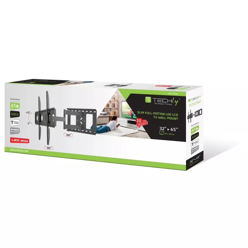 Suporte de parede para TV Techly ICA-PLB 148L 165,1 cm (65 polegadas) preto