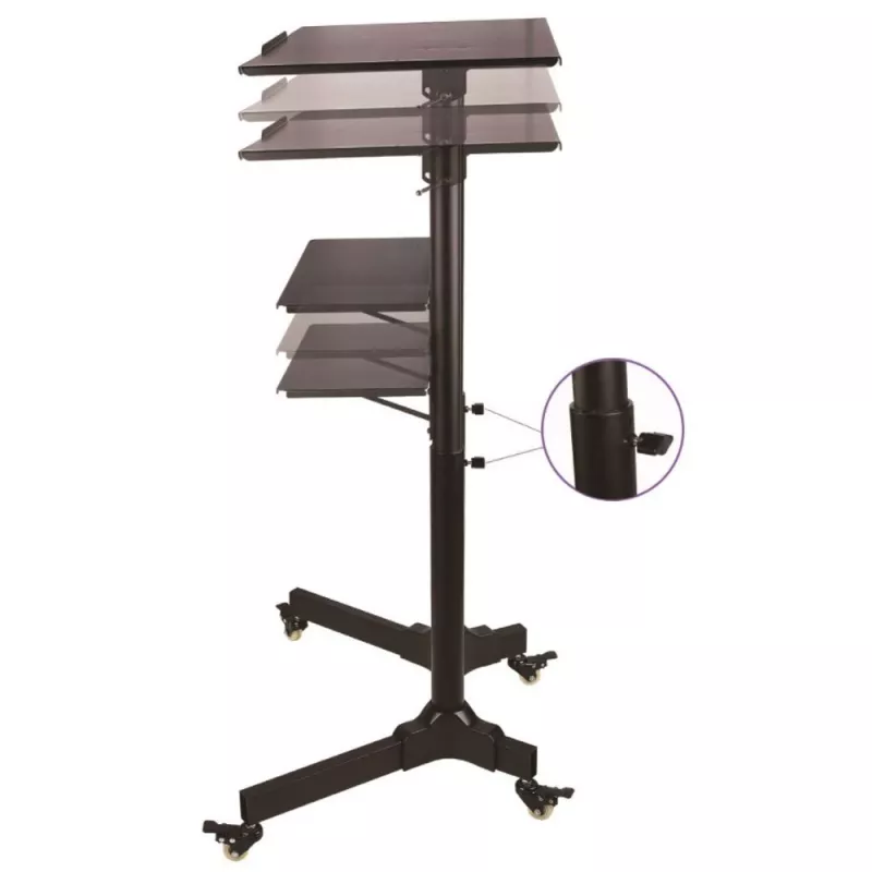 Techly ICA-TB TPM-1BK Carrinho universal para portátil/projetor, 103-125 cm, preto
