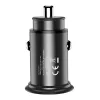 Carregador de automóvel mini Techly USB-A e USB-C Quick Charge 3.0 38W em metal preto