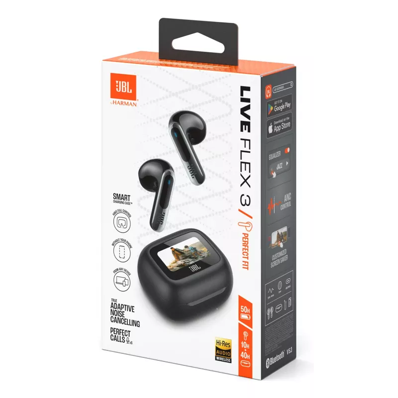 JBL Live Flex 3 Auscultadores sem fios in-ear telefonia/música/desporto/dia a dia preto