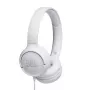 JBL Tune 500 JBLT500WHT auscultadores supra-auriculares, com fio, microfone, cabo plano antiemaranhamento, brancos