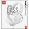 JBL Tune 500 JBLT500WHT auscultadores supra-auriculares, com fio, microfone, cabo plano antiemaranhamento, brancos