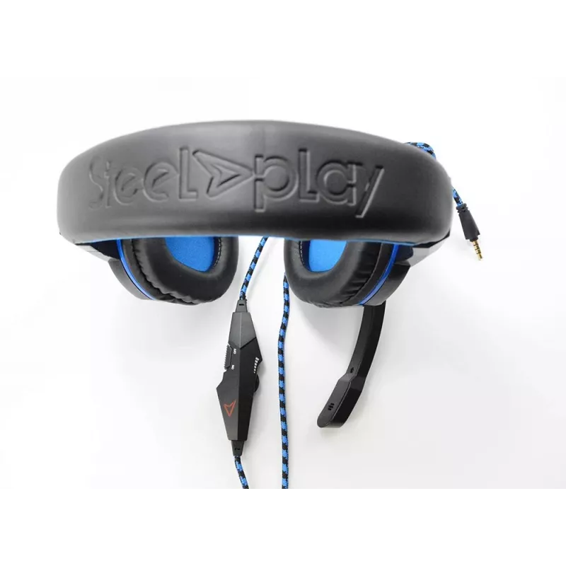 Headset Steelplay HP41 com fios arco de cabeça gaming preto, azul