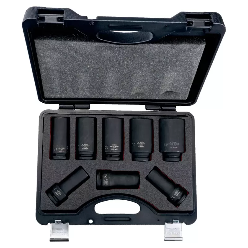 Bahco K8906M/8 Conjunto de chaves de caixa de impacto, 8 pcs, 21-41 mm, acionamento 3/4