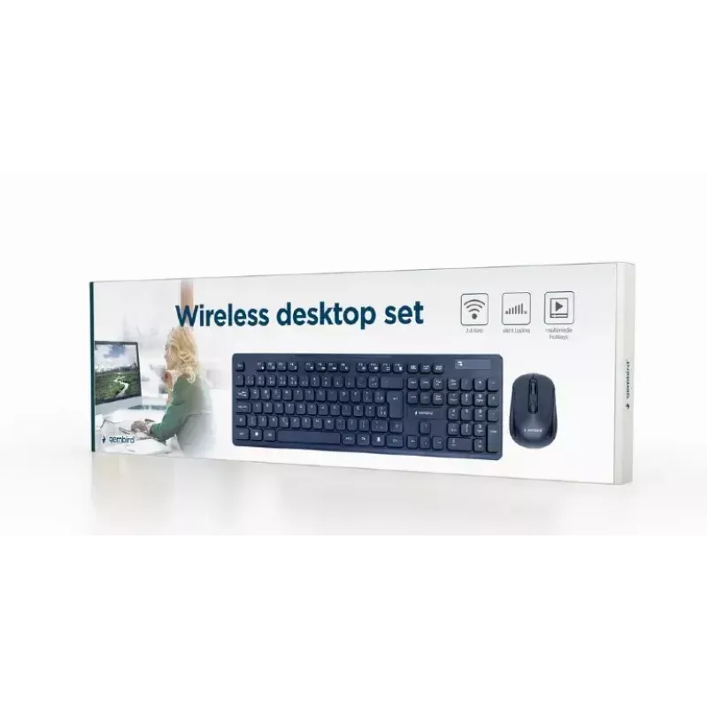 Teclado e rato Gembird KBS-WCH-03-DE Universal RF Wireless QWERTZ alemão preto