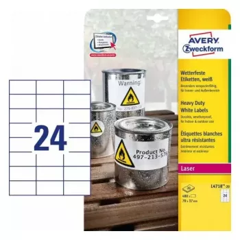 Etiqueta autoadesiva para impressora Avery L4718-20