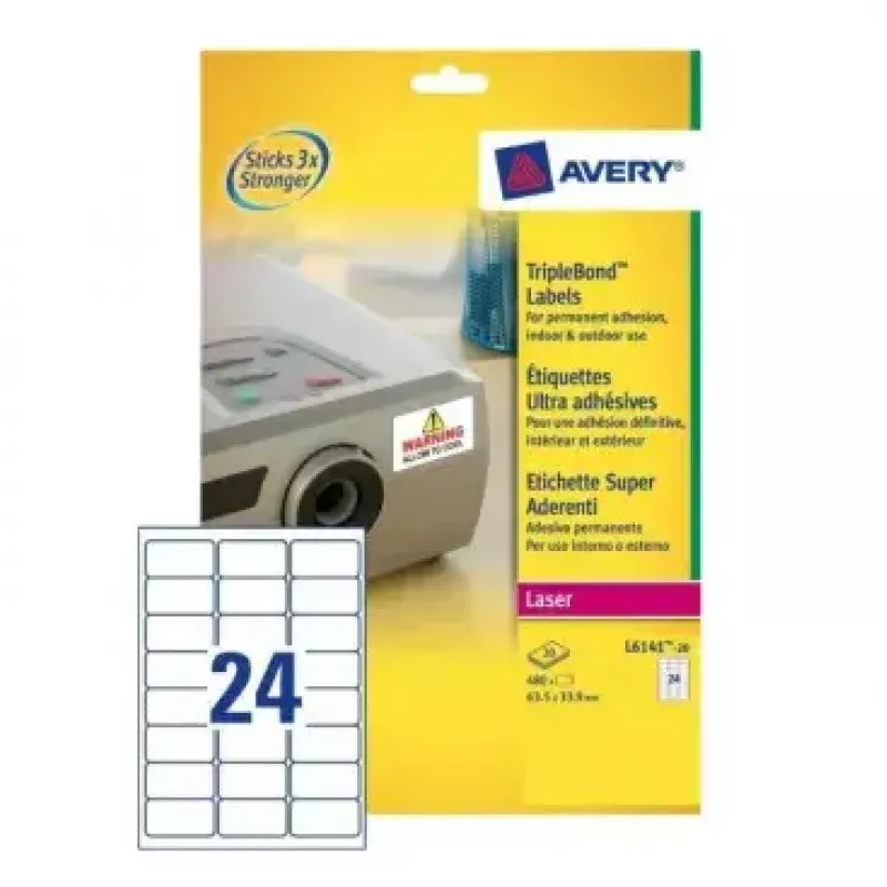 Etiqueta autocolante para impressora Avery L6141-20