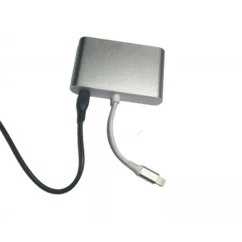 Microconnect LIGHT-HUB4 Hub de interfaces Lightning 480 Mbit/s prateado
