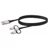 Cabo USB Schwaiger LKU 100 1,5m USB 2.0 A Micro-USB B preto prateado