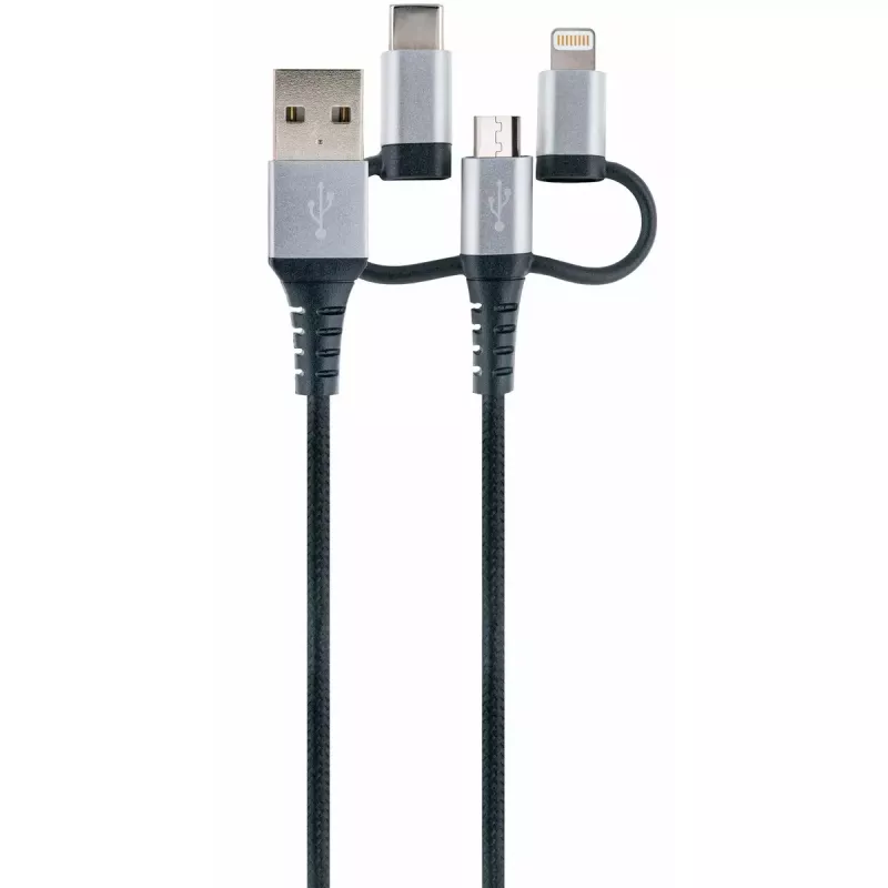 Cabo USB Schwaiger LKU 100 1,5m USB 2.0 A Micro-USB B preto prateado