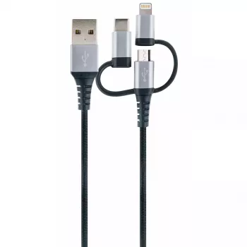 Cabo USB Schwaiger LKU 100 1,5m USB 2.0 A Micro-USB B preto prateado
