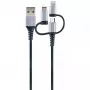 Cabo USB Schwaiger LKU 100 1,5m USB 2.0 A Micro-USB B preto prateado