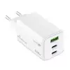 Carregador de dispositivos móveis MediaRange MRMA123 — Carregador rápido CA interior para portátil, smartphone, tablet, 100–240V, 2× USB-C, 20V máx, branco