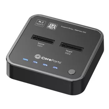 Estação de acoplamento de armazenamento CoreParts MS-CLONER-SATA USB 3.2 Gen 2 (3.1 Gen 2) Type-C Preto