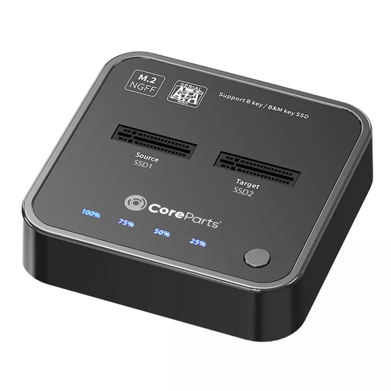 Estação de acoplamento de armazenamento CoreParts MS-CLONER-SATA USB 3.2 Gen 2 (3.1 Gen 2) Type-C Preto
