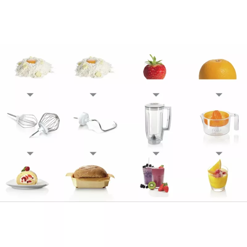 Robot de cozinha Bosch MUM5 Start Line 800 W 3,9 L laranja, prateado, transparente, branco