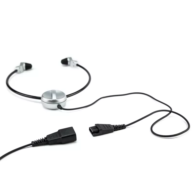 Auscultadores Grundig Swingphone 568 com fios sob o queixo preto, prateado