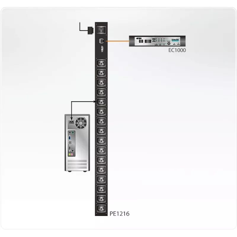 Unidade de distribuição de energia (PDU) ATEN PE1216 16 saídas AC preto