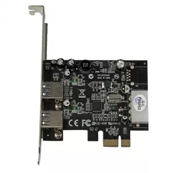 StarTech.com Adaptador de cartão PCI Express (PCIe) SuperSpeed USB 3.0 de 2 portas com UASP - alimentação LP4