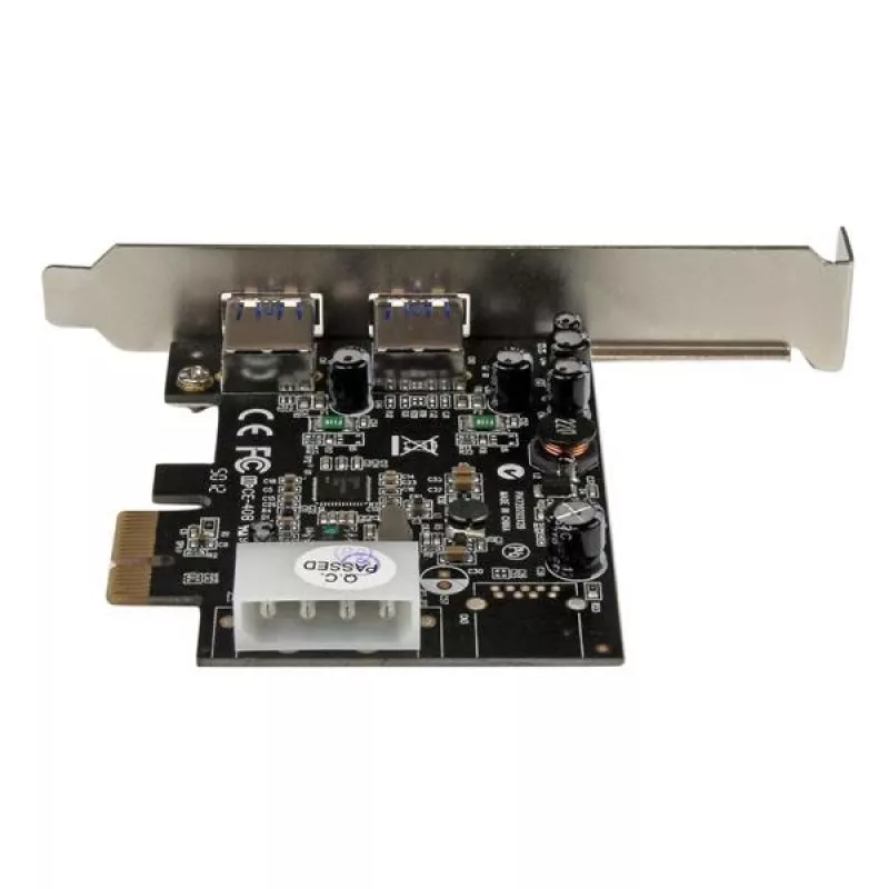 StarTech.com Adaptador de cartão PCI Express (PCIe) SuperSpeed USB 3.0 de 2 portas com UASP - alimentação LP4