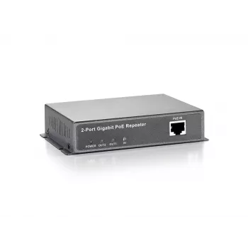 Repetidor PoE Gigabit LevelOne, empilhável, 2 saídas PoE, repetidor de rede, 100 m, 1000 Mbit/s, full duplex, half duplex, 10/100/1000Base-T(X), IEEE 802.3x